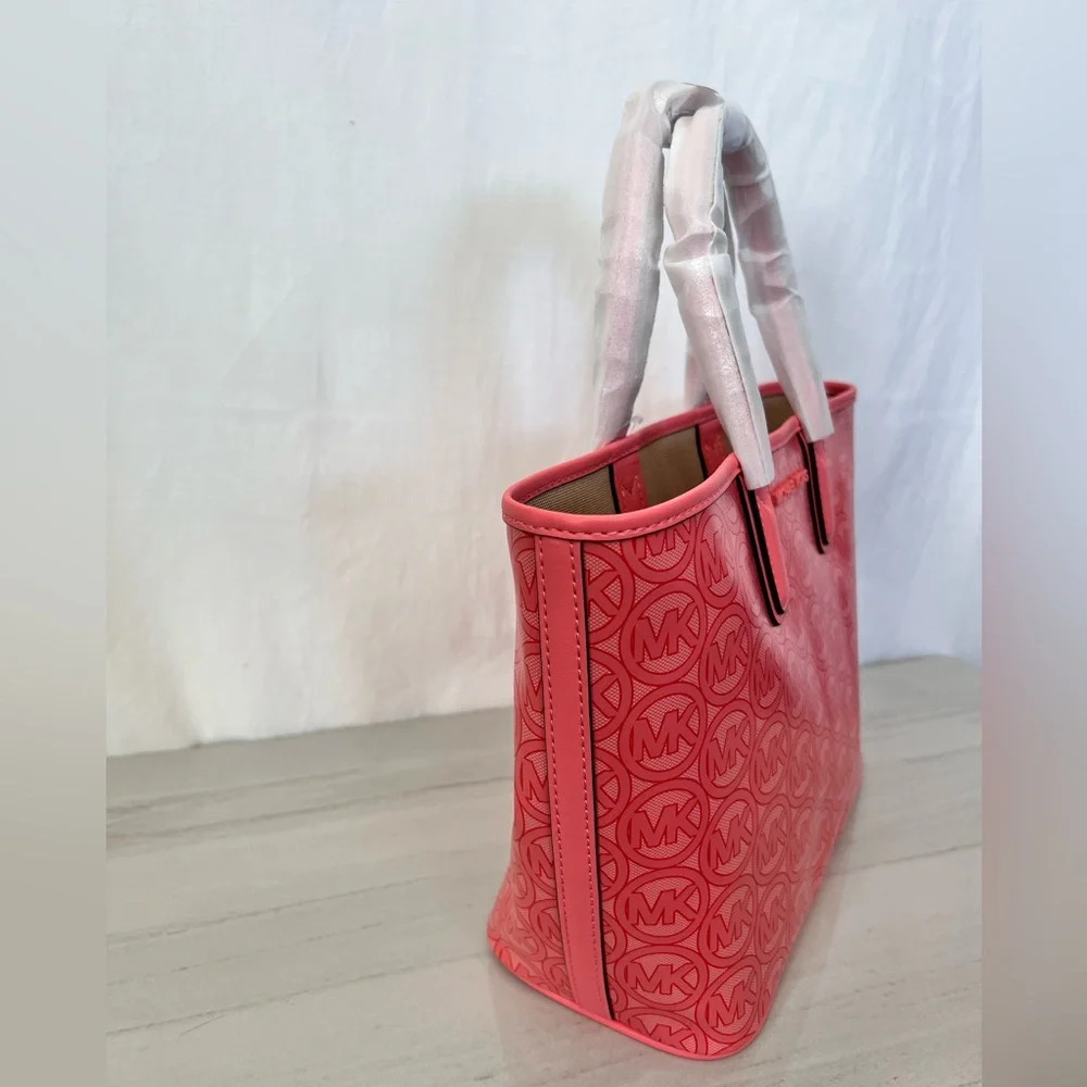Michael Kors Small Jodie Tote Grapefruit Logo - Picture 8 of 8